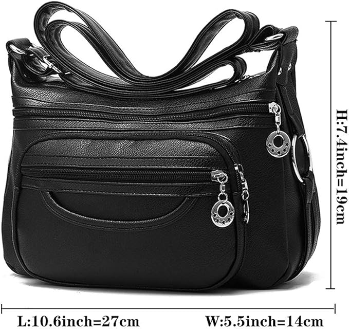 MINTEGRA Women Crossbody Bag Leather Handbag Pocketbook Lightweight Shoulder Purse