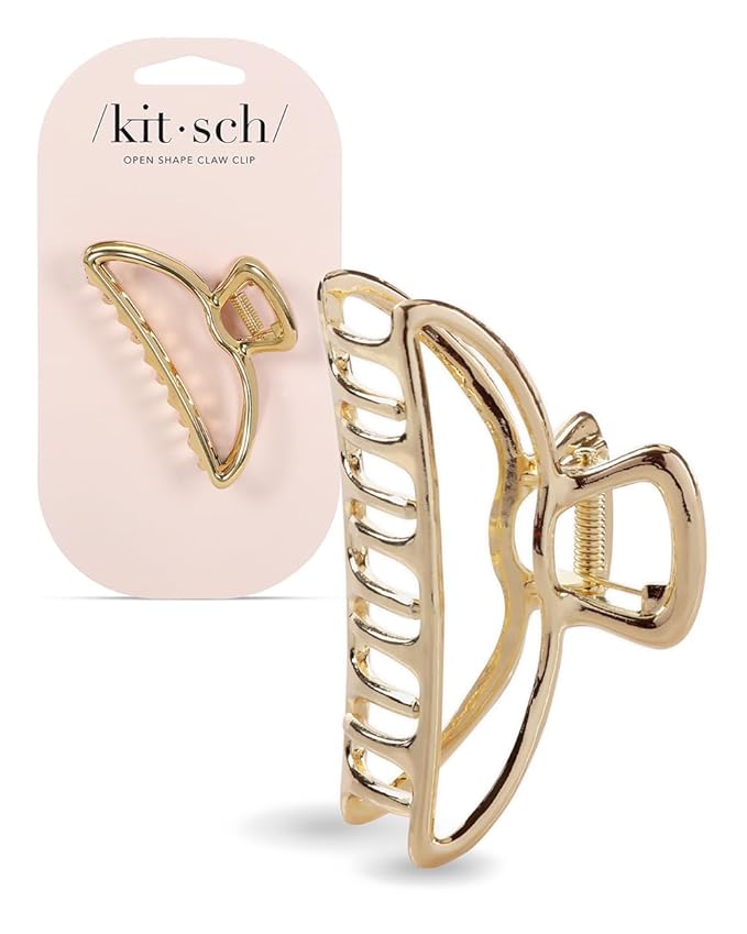 Kitsch Metal Hair Clips for Women - Durable & Elegant Metal Claw Clips, Perfect for Everyday Use & Special Occasions - Gold, 1 Pc