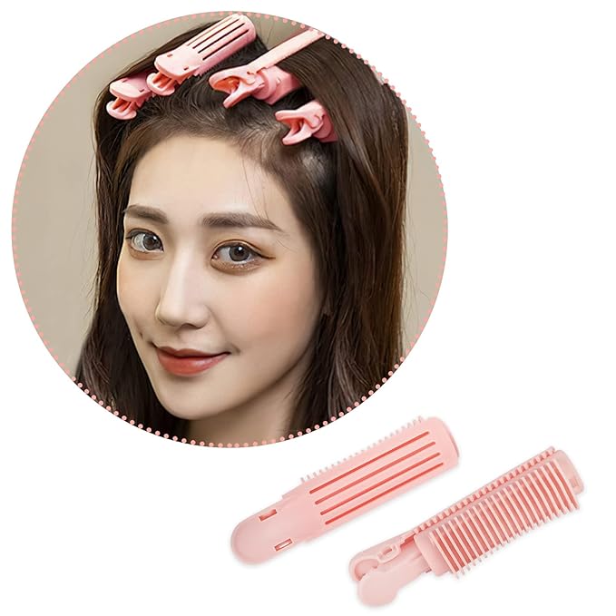 Root Clips for Curly Hair Volume, Volumizing Hair Clips, 10Pcs Volume Hair Root Clips, Natural Fluffy Hair Volumzing Roll Clips Curlers Instant DIY Hair Styling Tools Appliances(Pink)