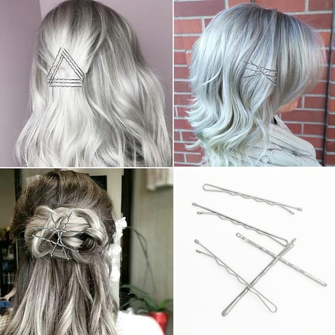 330 Pcs 2.2 Inch Hair Bobby Pins Silver With Box, Silver Bobby Pins For Gray Hair, YINGFENG Reusable Non Slip Hair Pins, This Gray Hair Pins For Women, Girls And Kids