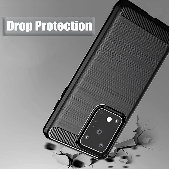for Samsung Galaxy S20 Ultra Phone case, Shockproof, Scratch Resistant Carbon Fiber Jacket, Soft TPU, for Galaxy S20 Ultra case (Black)