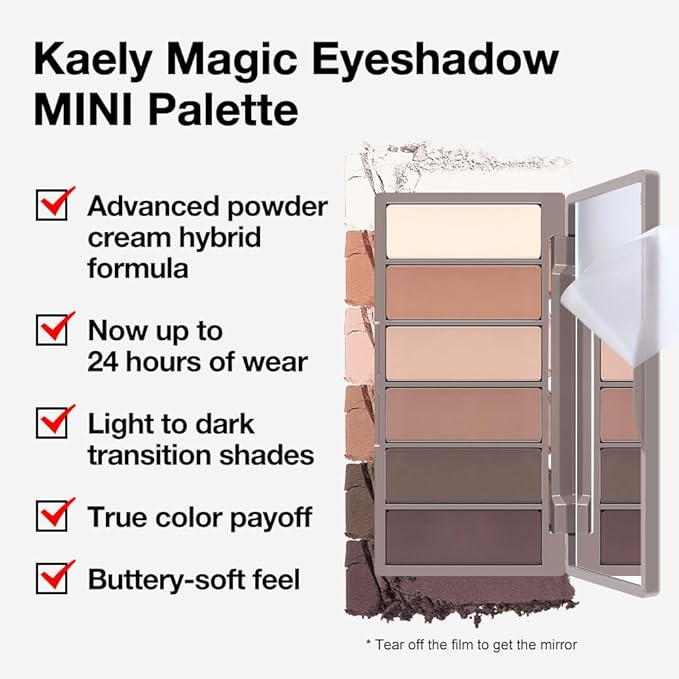 6 Color Eyeshadow Makeup Palette, 6 White Nude Dark Nude Brown Dark Brown Red Brown Eyeshadows Palette, Everyday Velvety Matte Finish Eye Makeup Looks, Travel Friendly Size, Built-in Mirror 10#