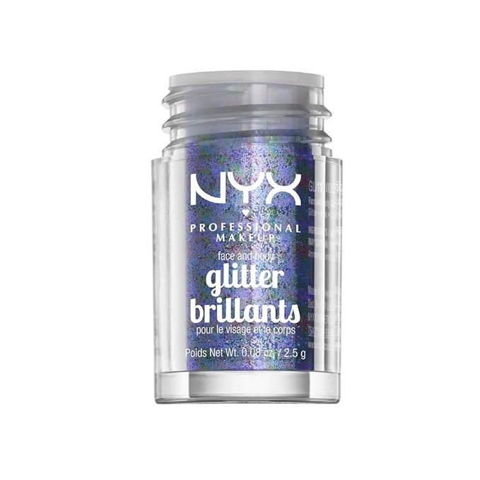 NYX PROFESSIONAL MAKEUP Face & Body Glitter, Violet (Pack of 2)
