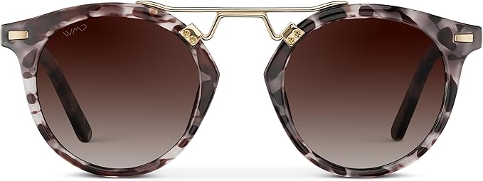 WearMe Pro - Women's Polarized, Round Retro, Double-Bridge Vintage Sunglasses