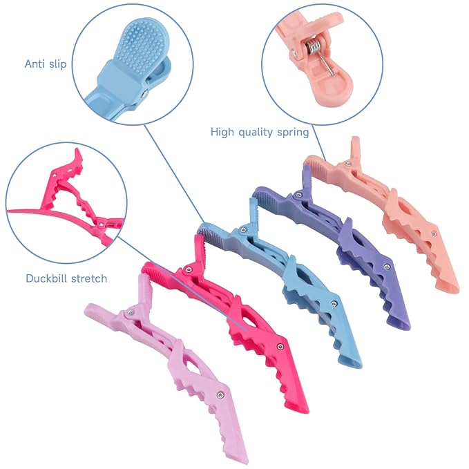 Plastic Non Slip Hair Clips for Women, Professional Alligator Hair Clips, Hair Styling Clips Sectioning Clips of Hair Salon (10PCS Macaroon)