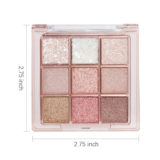 9 Colors Nude Champagne Gold Matte Shimmer Eyeshadow Palette for Eye Makeup,High Pigmented Brown Eye Shadow Primers Powder Palet de sombras de ojos-13#