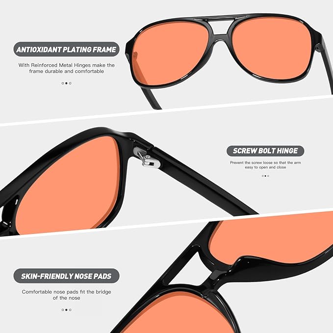 YDAOWKN Retro Aviator Sunglasses for Women Mens Large Frame Classic Vintage 70s Sun Glasses Aviators