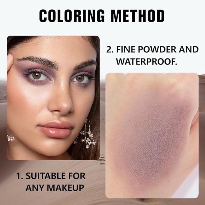 evpct Mauve Taupe Matte Single Eye Shadow Palette Makeup for Older Women, Plum Lavender Purple Natural Cream Eyeshadow Palette for Older Women, High Pigment Mini Monochrome Eyeshadow Sombra Para Ojos