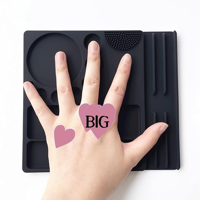 Silicone Palette for Lash Lift Brow Lamination Palette,Silicone Palette for Lash Lift and T-int 9 Function Tray for Eyelash Lifting Brow Lamination,DIY Tint Mixing Tool for Perming Lashes (Black)