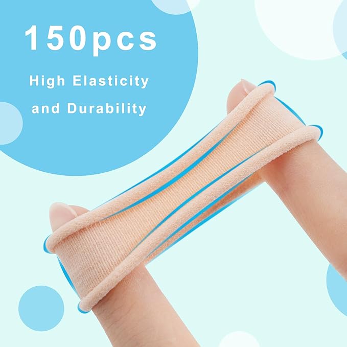 150PCS Blonde Seamless Hair Ties, IKOCO Hair Ties No Damage, Cotton Seamless Ponytail Holders