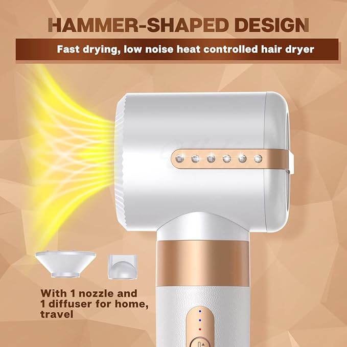7 in 1 Hair Dryer Brush, Professional Hot Air Styler, 110000 RPM High-Speed Blow Dryer with Negative Ions for Fast Drying Curling Straightening Volumizing Versatile Hair Styling Tool