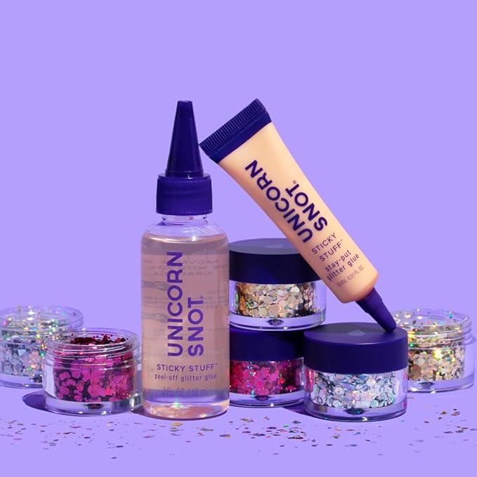 Unicorn Snot Glitter Glue Primer - Sticky Stuff™ Peel Off Glitter Glue for Long-Lasting Perfection - Safe for Face - Waterproof, Non-Toxic Primer for Body & Face - Dries Clear