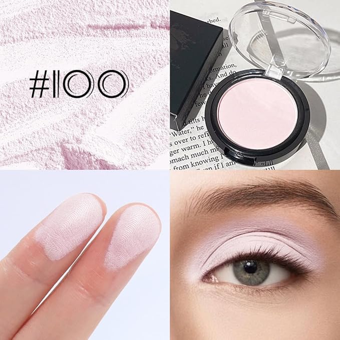 Monochrome Matte Eye Shadow Palette,Pearl Pink Neutral Nude Matte Pressed Powder Single Eyeshadow,Highly Pigmented Natural Long Lasting Naturing-Looking Eyeshadow,Talc,Paraben Vegan & Cruelty Free