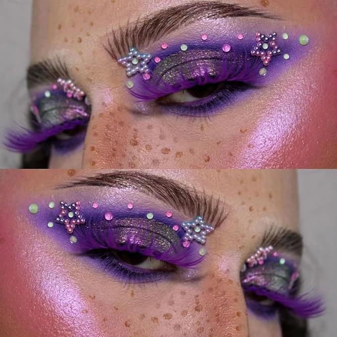 9 Colors Eyeshadow Palette - Purple Eyeshadow Theme, High Pigmented Blendable Matte & Glitter Shimmer Finishes, 24-Hour Long Lasting Mauve Eye Makeup for Christmas & Music Festivals(Purple)