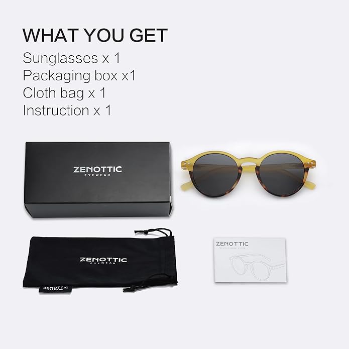 ZENOTTIC Polarized Round Sunglasses, Stylish Sunglasses for Men and Women Retro Classic, Multi-Style Selection