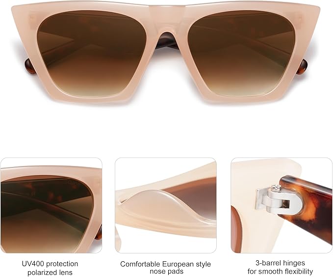 SOJOS Trendy Oversized Square Cateye Polarized Sunglasses Womens Big Frame Shades SJ2115