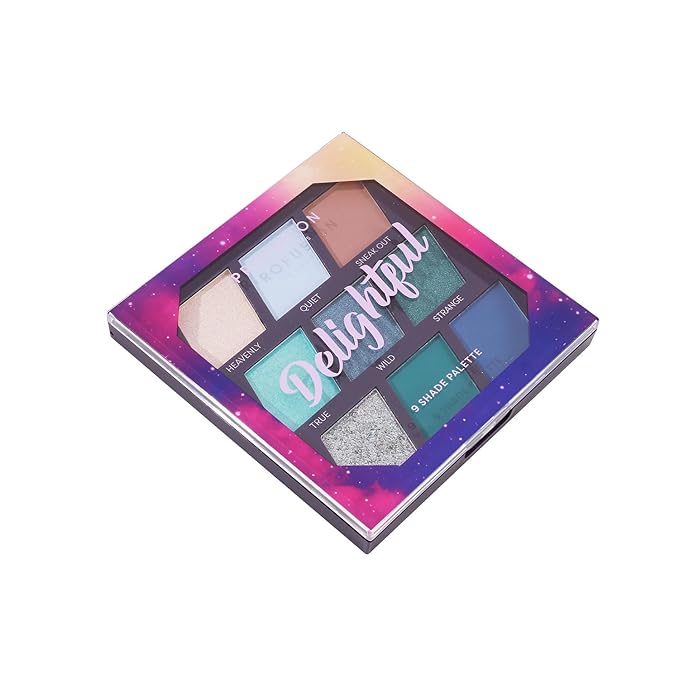 Profusion Cosmetics 9 Shade Pigmented Eyeshadow Palette, Vibrant Matte and Shimmer Colors for Versatile Eye Makeup, Get Glamorous Eyecatching Looks (Delightful)