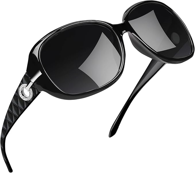 Joopin Big Womens Sunglasses Polarized Trendy Sun Glasses Large Rectangle UV Protection Rhinestone Sunnies