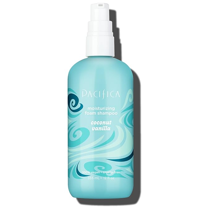 Pacifica Coconut Vanilla Moisturizing Foam Shampoo – Hydrating Foaming Shampoo for Dry, Dull or Damaged Hair, Lightweight Lather, Sulfate-Free Clean Beauty Vegan & Cruelty-Free Dermatologist Tested