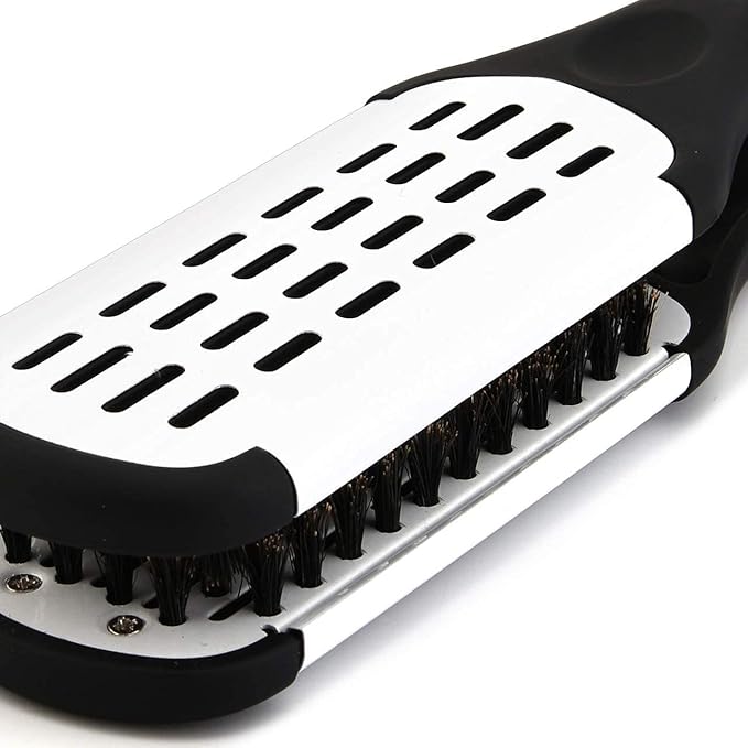 Aethland Double-Sided Boar Bristle Brush and Hair Straightening Comb for Smoothing and Styling