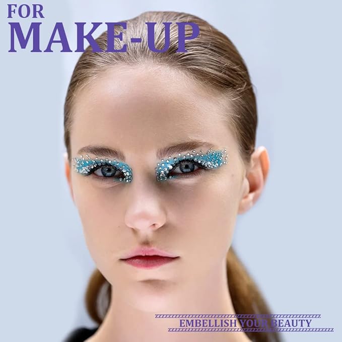 Mixed Color Flatback Round and Butterfly Shape Rhinestones Kit, Multi Size Glass Crystals Bead with Pickup Pencil and Tweezer for Nail Art