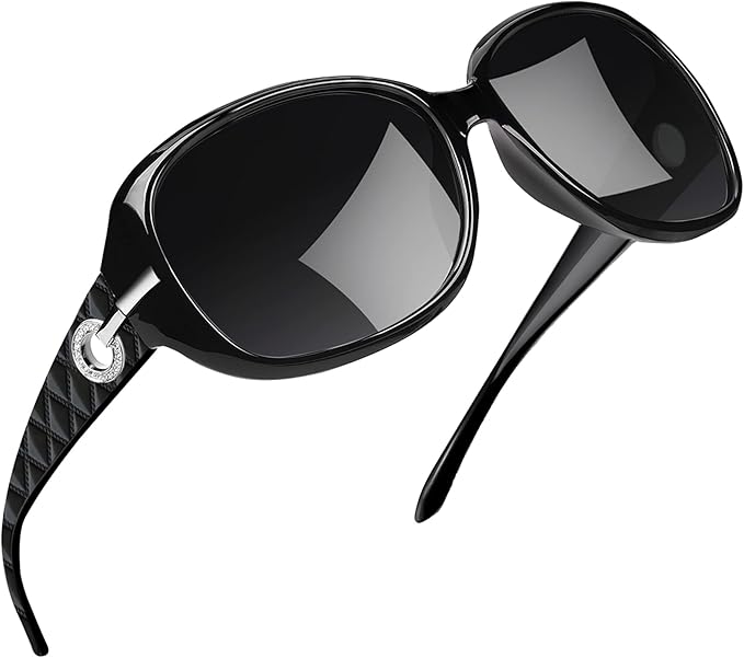 Joopin Big Womens Sunglasses Polarized Trendy Sun Glasses Large Rectangle UV Protection Rhinestone Sunnies