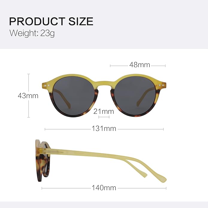 ZENOTTIC Polarized Round Sunglasses, Stylish Sunglasses for Men and Women Retro Classic, Multi-Style Selection