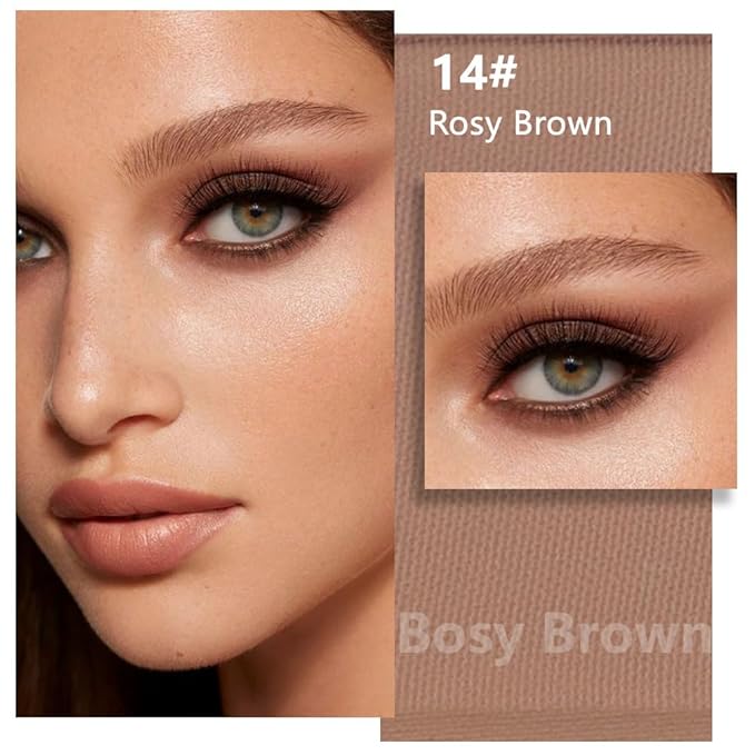 evpct Matte Rosy Brown Eye Shadow Palette Makeup for Older Women, Brown Cream Eyeshadow Palette Single for Older Women Matte, Monochrome Natural High Pigment Waterproof Mini Eyeshadow Sombra Para Ojos