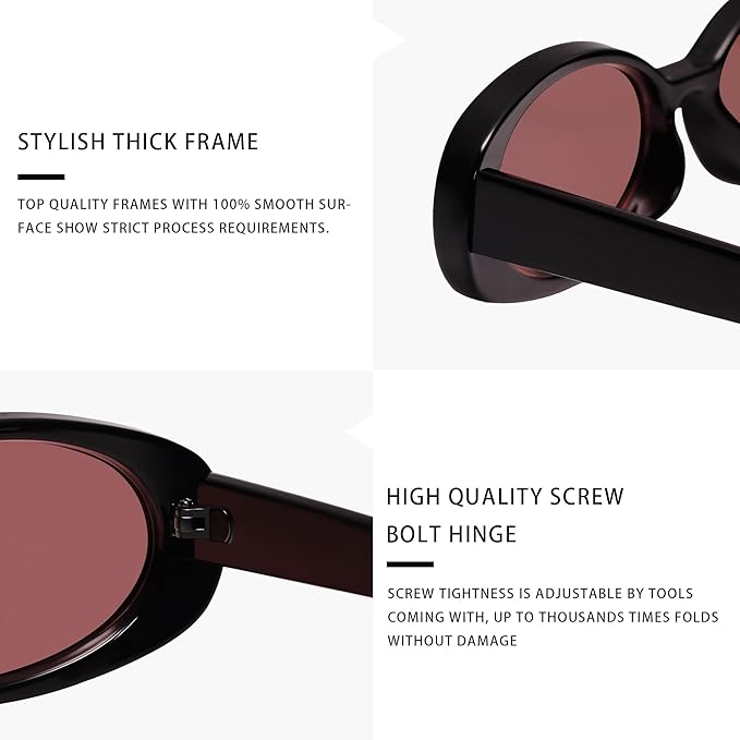 VANLINKER Polarized Retro Oval Sunglasses for Women and Men Small 90s Style VL9580