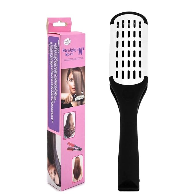 Aethland Double-Sided Boar Bristle Brush and Hair Straightening Comb for Smoothing and Styling