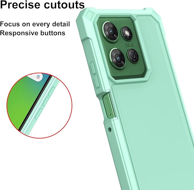 Ailiber Phone Case for Motorola Moto G Stylus 2025, Moto G Stylus 5G 2025 Screen Protector, Dual Layer Protection, Shockproof Corners TPU Bumper, Military Grade Rubber Cell Phone Cover-Mint Green