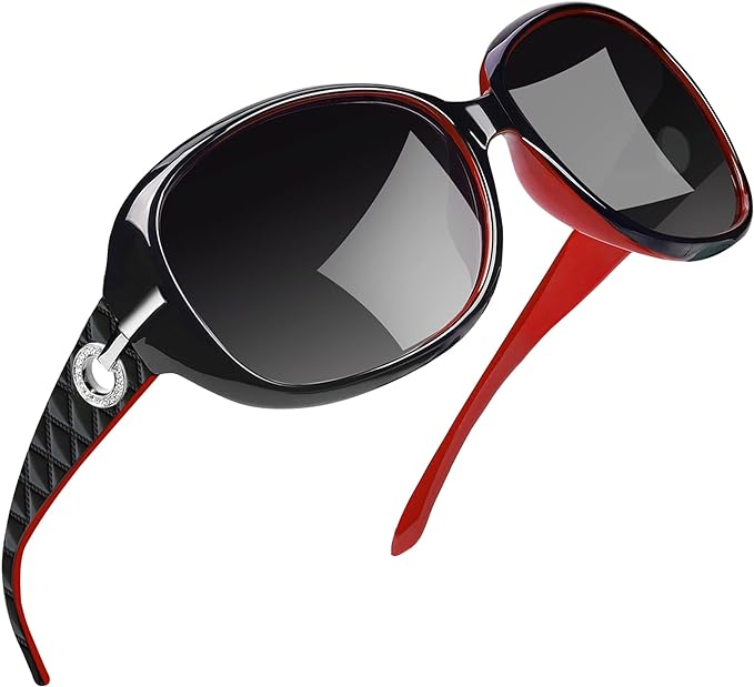 Joopin Big Womens Sunglasses Polarized Trendy Sun Glasses Large Rectangle UV Protection Rhinestone Sunnies