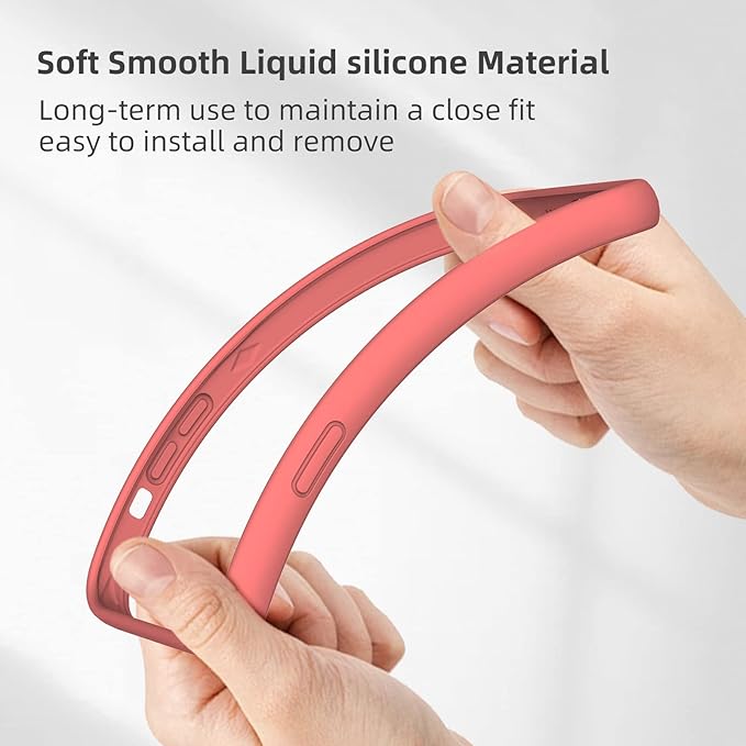 K TOMOTO Compatible iPhone 13 Mini Silicone Bumper Case (5.4 Inch), Shock-Absorb, Raised Edge Protection, Drop Protection, Silky and Soft Touch Frame, Coral