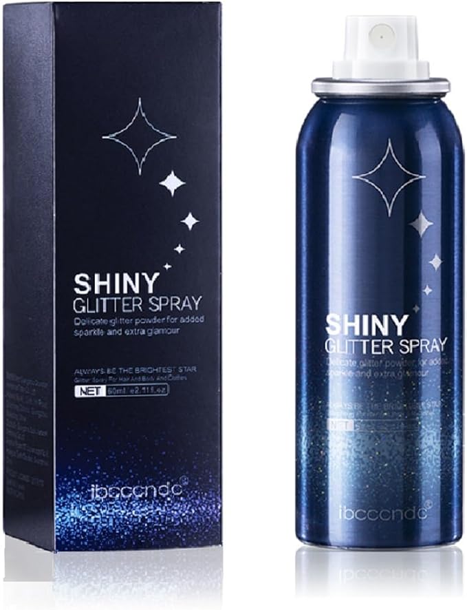 Body Glitter Spray,Glitter Spray for Hair and Body,Glitter Hair Spray for Clothes,Long-Lasting Body Shimmer Spray Suitable for Stage,Festival Rave and Makeup Prom-60ML