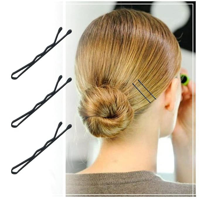 220 Count Mini Wavy 1.38 Inch bobby pins black with Storage Box, Suitable for All Hair Types, Hair Clips for Kids, Girls and Women