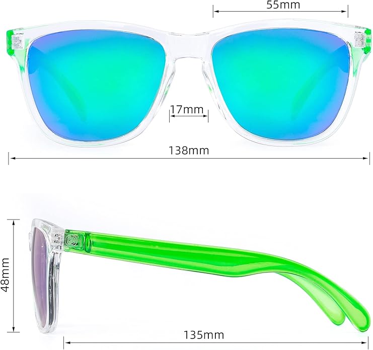 COLOSSEIN Sunglasses Womens,Classic Square Frame UV400 Mirrored Lens,Sunglasses Fit For Beach,Vacation,Driving