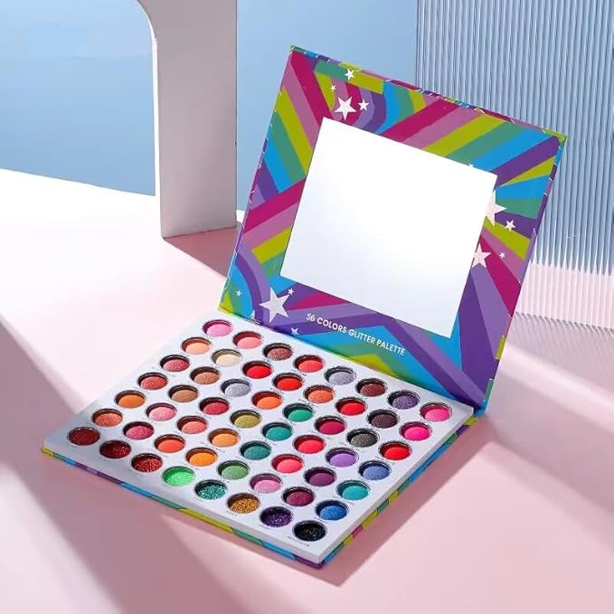 56 Shades Matte Shimmer Eye Shadow Palette Makeup Glitter Eyeshadow Palette Colorful Pressed Powder Makeup Pallet for Women