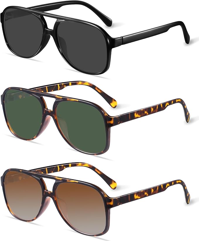 YDAOWKN Retro Aviator Sunglasses for Women Mens Large Frame Classic Vintage 70s Sun Glasses Aviators