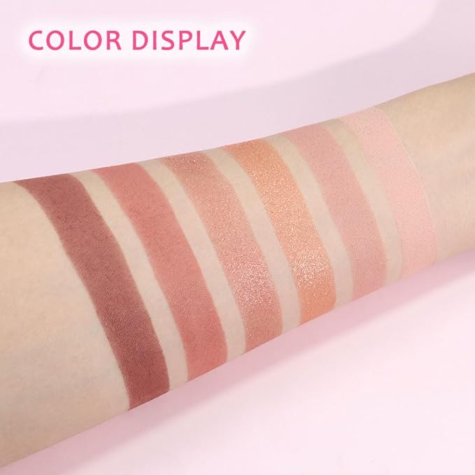 6 Colors Glitter Matte Eyeshadow Palette, Natural Nude Dark Brown Coffee Sparkly Eye Shadow Makeup, Warm Pastel Eye shadows Palette Long Lasting Waterproof Naturing-Looking Women Girls Eye Shadow 03