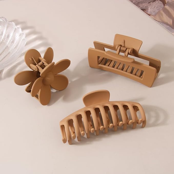 6 Pack Large Hair Clips, Strong Hold for Thick & Thin Hair, Multi-Color Claw Clips for Women & Girls
