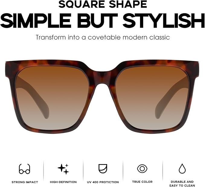mosanana Oversized Square Sunglasses for Women Simple Trendy Style MS51917