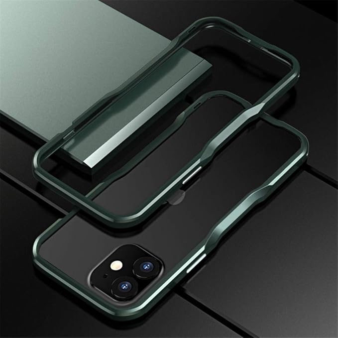 HENGHUI Aluminum Bumpers Compatible with iPhone 12 Mini 5.4-INCH Bumper Case Metal Frame Bumper Cover Shock Absorbent Slim Cool Design (iPhone12Mini, Green)