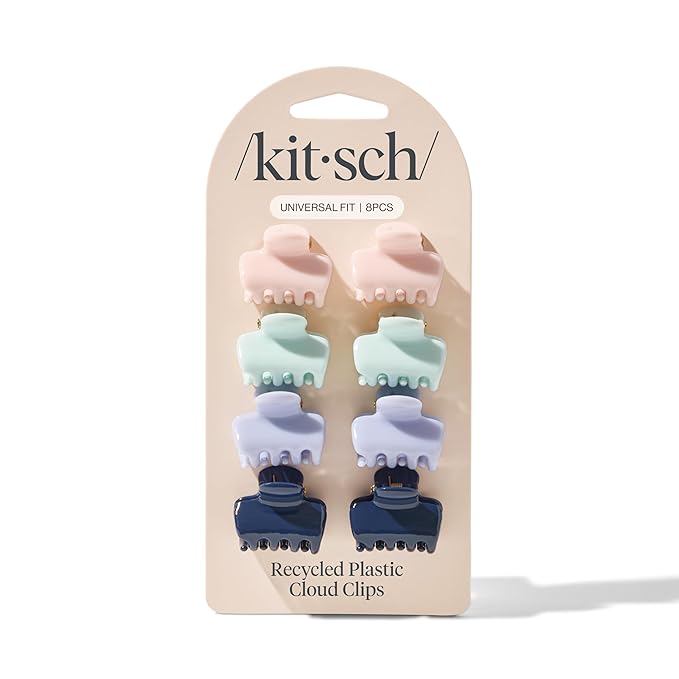 Kitsch Small Hair Clips for Women and Girls – Mini Claw Clips – Hair Accessories for Women – Daily Styling, Recycled, Garden Bouquet – 8pc Set