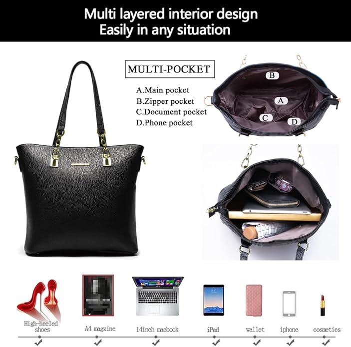 2E-youth Designer Purses and Handbags for Women Satchel Shoulder Bag Tote Top Handle Bag