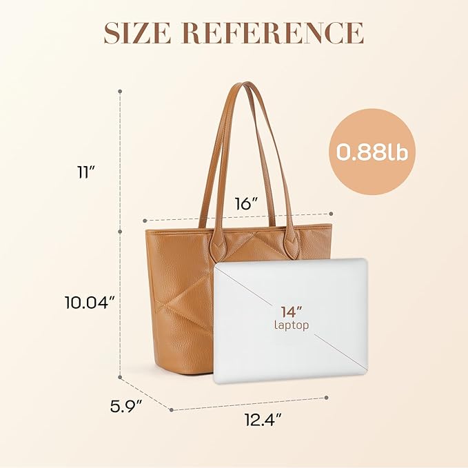 Missnine Quilted Tote Bags with Zipper, Vegan Leather Purses and Handbags for Women, Large Hobo Shoulder Bag