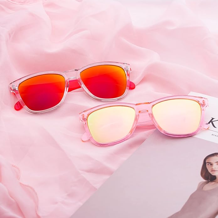 COLOSSEIN Sunglasses Womens,Classic Square Frame UV400 Mirrored Lens,Sunglasses Fit For Beach,Vacation,Driving