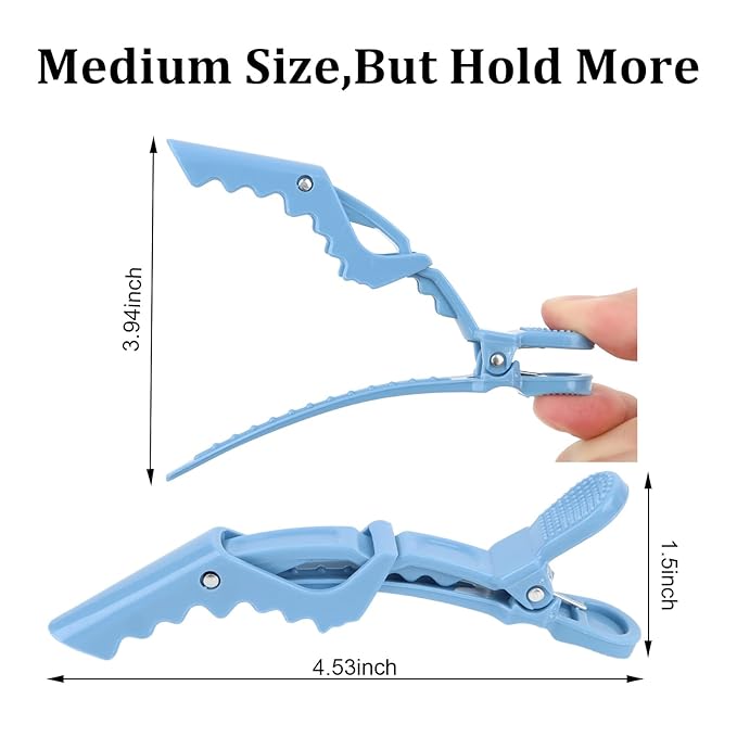 12Pcs Blue Hair Clips, Hair Styling Clips for Sectioning, Alligator Hair Clips for Hair Salon, Hair Accessories for Women