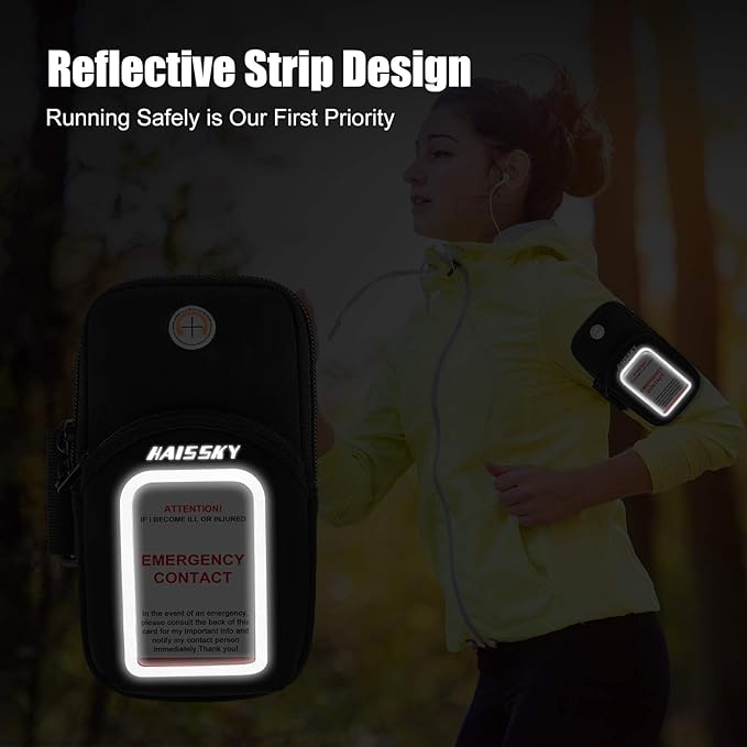 Cell Phone Pouch Running Armband Case for iPhone 15 14 13 12 11 Pro Max XS XR X 8 7 Plus Samsung S22 S21 up to 6.9", Running Phone Holder Sports Arm Bands for Walking Gym Exercise Fitness