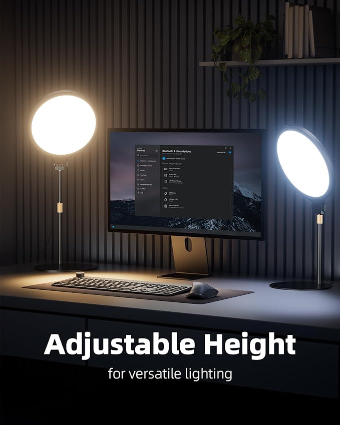 10.5" Ring Light with Stand, Full-Screen Selfie Ring Light for Desk with Phone Holder, Adjustable Laptop Light for Video Recording, Zoom Lighting for Computer, Meeting, Live Streaming, Podcast