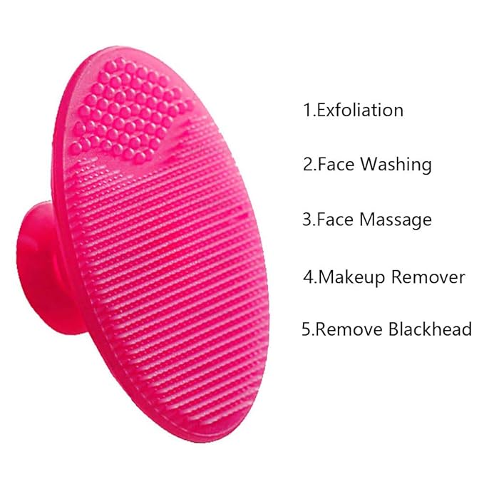 5 Pcs Mini Exfoliating Brush Set - 2 Pcs Silicone Facial Cleansing Brush and 3 Pcs Lip Scrub Brush